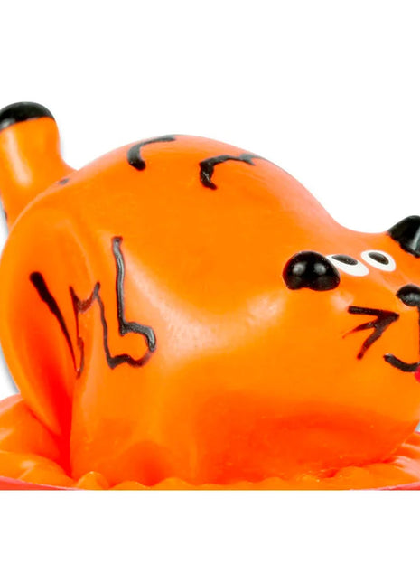 Orange kunststoff tigerförmiger seifenspender mit schwarzen streifen für condomerie handbemalte neuheitskondome katzenmodell 1