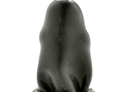 Schwarze kerze in pinguinform mit docht oben von condomerie handbemalte neuheitskondome maulwurf