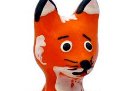 Handbemaltes condomerie novelty kondom mit orangefarbenem fuchsfigurine mit schwarzen ohrspitzen und weißen akzenten