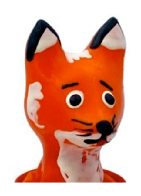 Handbemaltes condomerie novelty kondom mit orangefarbenem fuchsfigurine mit schwarzen ohrspitzen und weißen akzenten