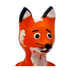 Handbemaltes condomerie novelty kondom mit orangefarbenem fuchsfigurine mit schwarzen ohrspitzen und weißen akzenten