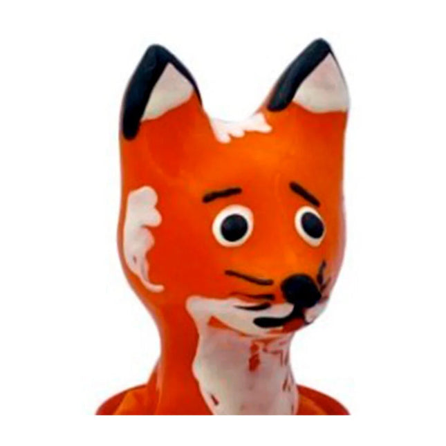 Handbemaltes condomerie novelty kondom mit orangefarbenem fuchsfigurine mit schwarzen ohrspitzen und weißen akzenten