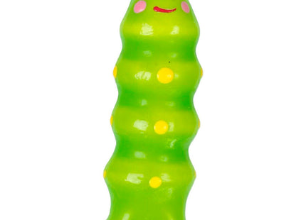 Condomerie handbemalte neuheitskondome raupe xl grün segmentiertes spielzeug mit gelben punkten und lächelndem gesicht