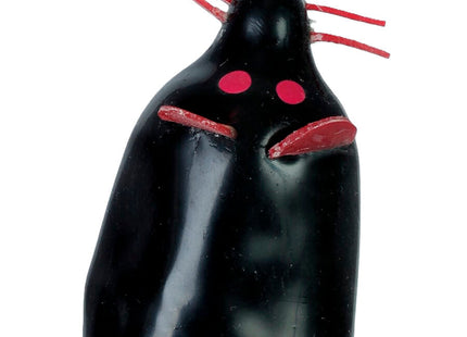 Schwarze maus xl handbemalte nacktkondome mit roter bemalung an augen nase und whiskers