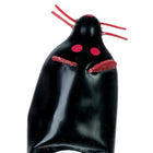 Schwarze maus xl handbemalte nacktkondome mit roter bemalung an augen nase und whiskers