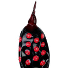 Schwarzer fakir xl handbemalte kondome mit schwarzer glasfigur glänzend rot spitz und roten noppen
