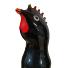 Schwarzer glänzender keramikhahn mit rotem kamm und wattles handbemalt condomerie neuheitskondome