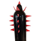 Schwarzer kakten xl handbemalter kondom mit glänzendem schwarzen stachelbaton und roten dreieckigen spikes