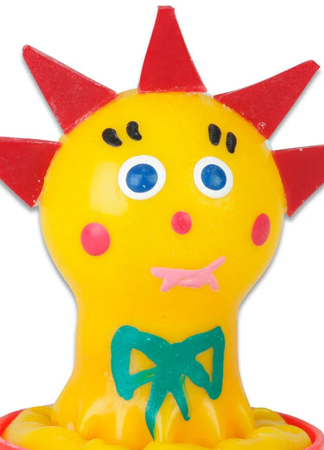 Handbemalte neuheitskondome sonne mit gelber kunststoffsonne rot spitzen blauen augen rosa wangen und schleife