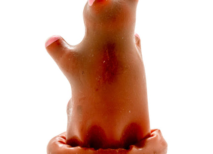 Handbemalte neuheitskondome teddybär mit brauner glänzender harzfigur eines stehenden bären mit rosa ohren und pfoten