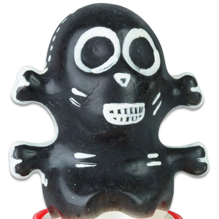Schwarzer totenkopf kondomspielzeug mit weiß bemalten augen nase und zähnen handbemalt modell 1