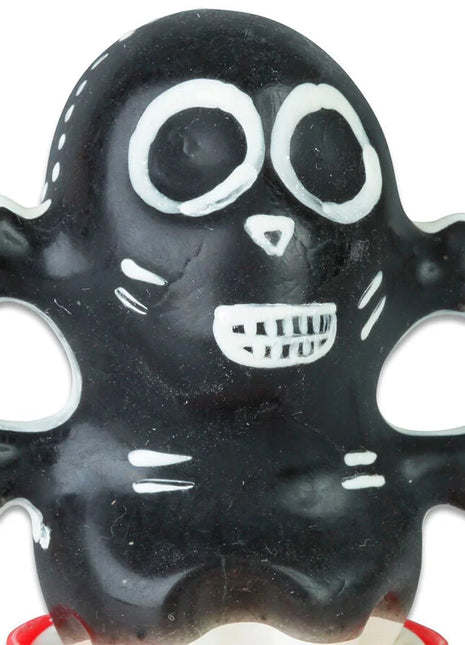 Schwarzer totenkopf kondomspielzeug mit weiß bemalten augen nase und zähnen handbemalt modell 1