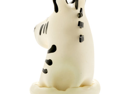Creamfarbene keramik zebrafigur mit schwarzen streifen und aufrechten ohren aus condomerie handbemalte neuheitskondome zebra