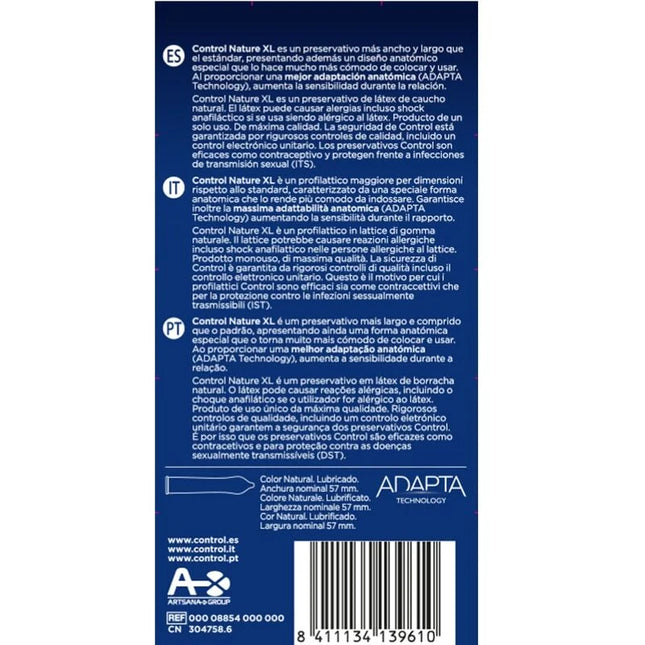 CONTROL - ADAPTA NATURE XL CONDOMS 12 UNITS - Kondome