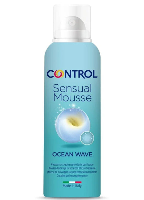 Control sensual mousse in ocean wave duft in hellblauer aerosoldose mit weißer sprühdüse 125 ml