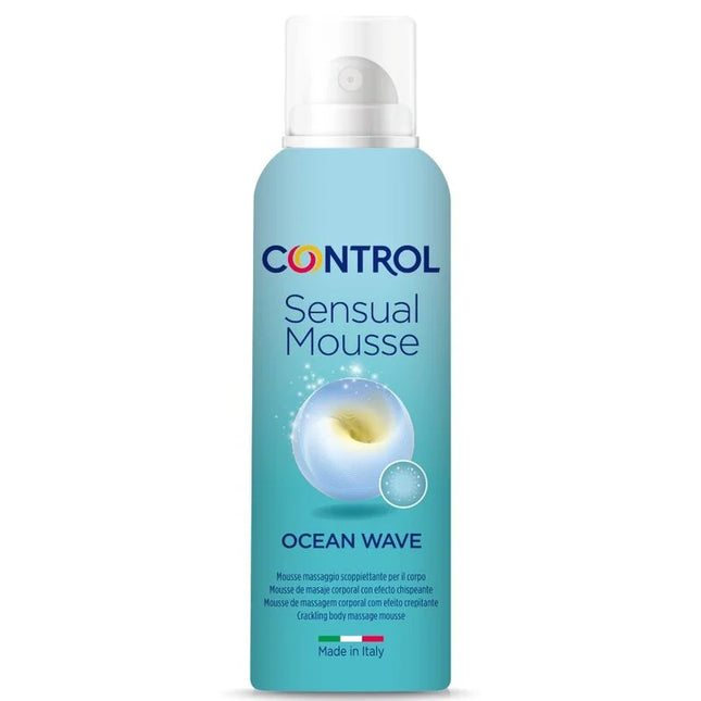 Control sensual mousse in ocean wave duft in hellblauer aerosoldose mit weißer sprühdüse 125 ml