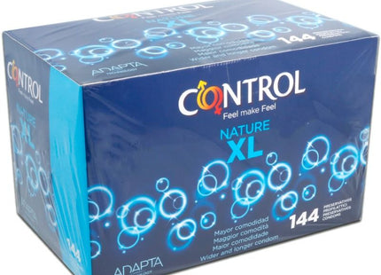 Blue und teal box control nature xl kondome mit leuchtenden blasenmotiven 144 einheiten packung