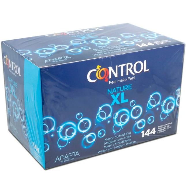 Blue und teal box control nature xl kondome mit leuchtenden blasenmotiven 144 einheiten packung