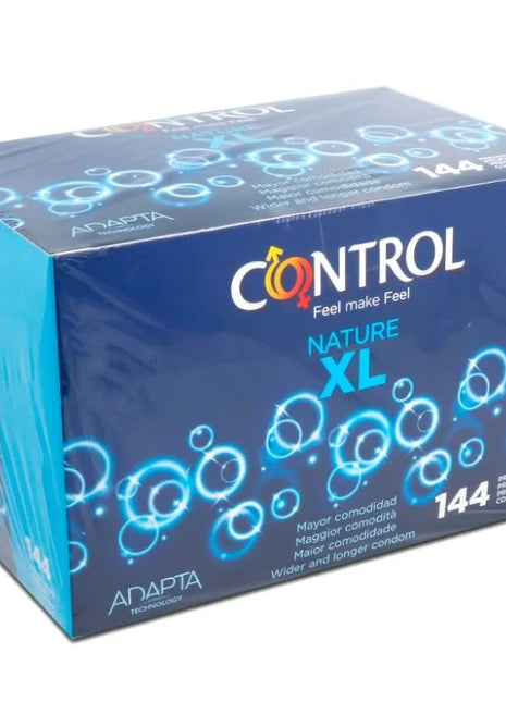 Blue und teal box control nature xl kondome mit leuchtenden blasenmotiven 144 einheiten packung