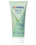 Control me&v schützende massagecreme 150 ml in hellgrüner tube mit weißem verschluss und geometriedesign