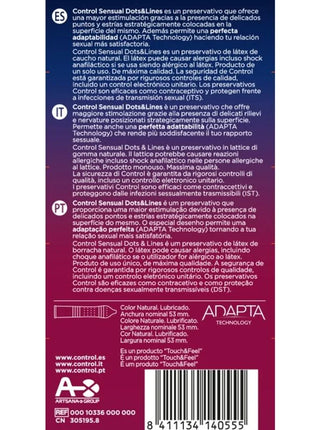 CONTROL - SINNLICHE PUNKTE & LINIEN PUNKTE UND DEHNUNGSMARKEN 12 EINHEITEN - Kondome