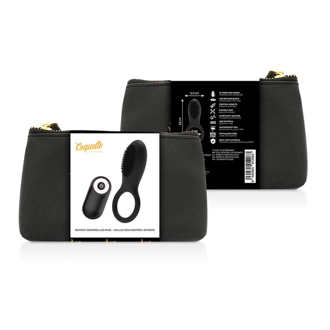 COQUETTE CHIC DESIRE - COCKRING FERNBEDIENUNG SCHWARZ/GOLD - Penisring für Paare