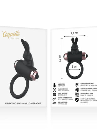 COQUETTE CHIC DESIRE - COCKRING MIT VIBRATOR SCHWARZ/ GOLD - Penisring für Paare