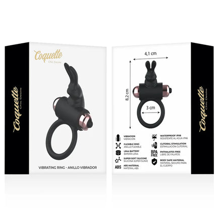 COQUETTE CHIC DESIRE - COCKRING MIT VIBRATOR SCHWARZ/ GOLD - Penisring für Paare