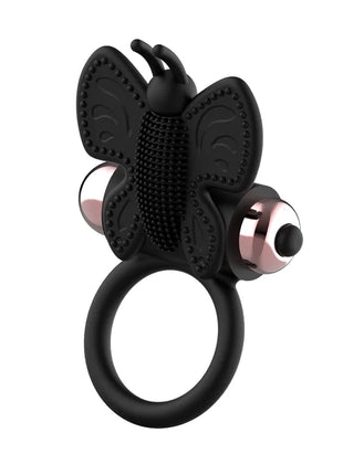 COQUETTE CHIC DESIRE - COCKRING SCHMETTERLING MIT VIBRATOR SCHWARZ/ GOLD - Penisring für Paare