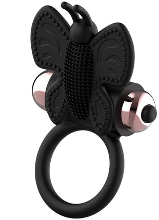COQUETTE CHIC DESIRE - COCKRING SCHMETTERLING MIT VIBRATOR SCHWARZ/ GOLD - Penisring für Paare