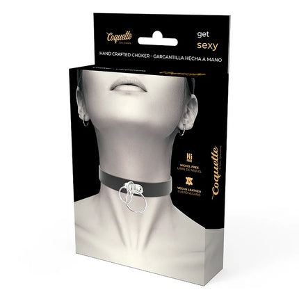 COQUETTE CHIC DESIRE - DOPPELRING-HALSBAND AUS VEGANEM LEDER - Halskette