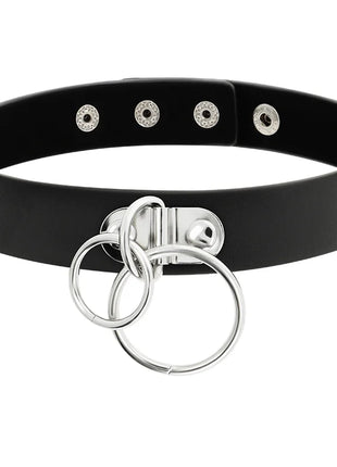 COQUETTE CHIC DESIRE - DOPPELRING-HALSBAND AUS VEGANEM LEDER - Halskette