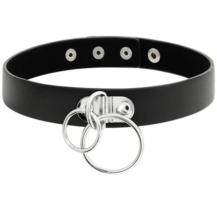 COQUETTE CHIC DESIRE - DOPPELRING-HALSBAND AUS VEGANEM LEDER - Halskette
