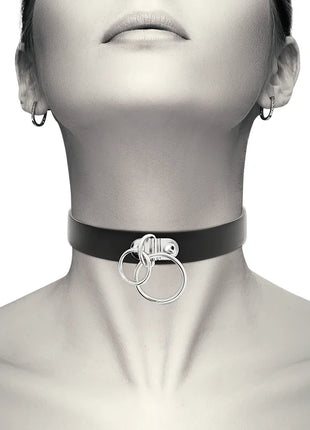 COQUETTE CHIC DESIRE - DOPPELRING-HALSBAND AUS VEGANEM LEDER - Halskette