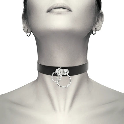 COQUETTE CHIC DESIRE - DOPPELRING-HALSBAND AUS VEGANEM LEDER - Halskette
