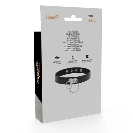 COQUETTE CHIC DESIRE - DOPPELRING-HALSBAND AUS VEGANEM LEDER - Halskette