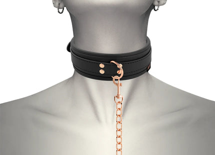 COQUETTE CHIC DESIRE - FANTASY-HALSKETTE AUS VEGANEM LEDER MIT RIEMEN UND NEOPRENFUTTER