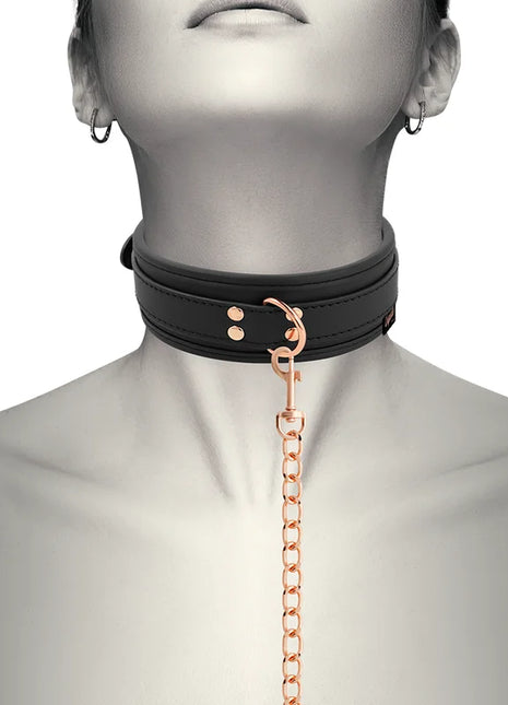 COQUETTE CHIC DESIRE - FANTASY-HALSKETTE AUS VEGANEM LEDER MIT RIEMEN UND NEOPRENFUTTER