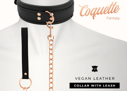 COQUETTE CHIC DESIRE - FANTASY-HALSKETTE AUS VEGANEM LEDER MIT RIEMEN UND NEOPRENFUTTER