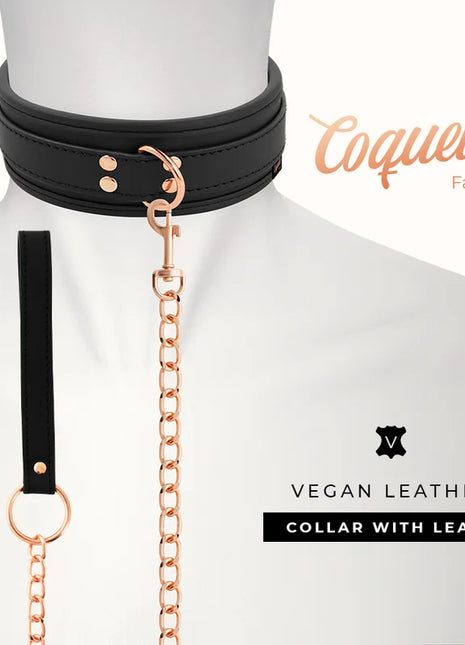 COQUETTE CHIC DESIRE - FANTASY-HALSKETTE AUS VEGANEM LEDER MIT RIEMEN UND NEOPRENFUTTER