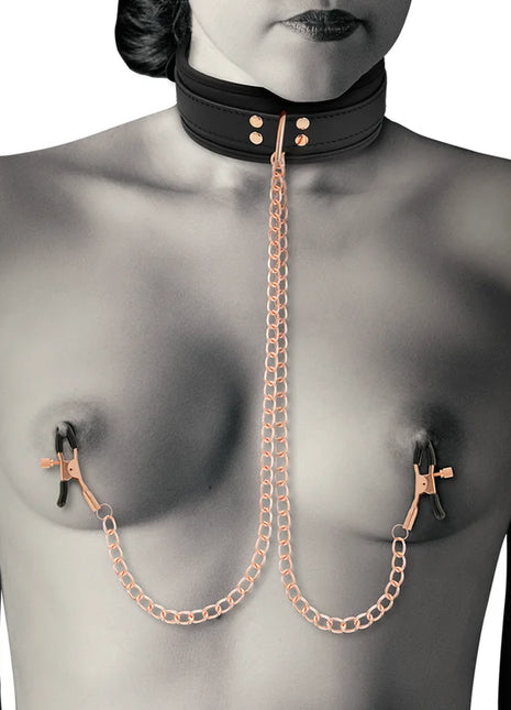 COQUETTE CHIC DESIRE - FANTASY-NIPPELKLEMMEN-HALSKETTE MIT NEOPRENFUTTER