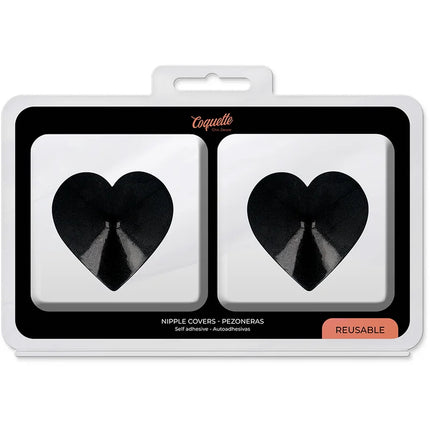 COQUETTE CHIC DESIRE - NIPPELCOVER MIT SCHWARZEN HERZEN - Nippelcover