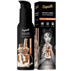 Schwarze pumpflasche coquette chocobrownie veganes wasserbasiertes gleitmittel mit glänzendem finish und schokoladenetikett