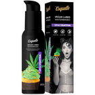 Schwarze pumpflasche coquette veganes wasserbasiertes sativa schmiermittel mit cannabisblatt und cupcake design 100 ml