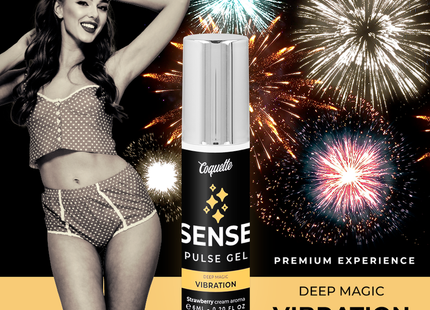Silberner schwarzer coquette sense pulse gel flakon mit erdbeercreme aroma aus coquette chic desire 6ml