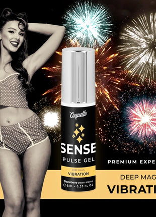 Silberner schwarzer coquette sense pulse gel flakon mit erdbeercreme aroma aus coquette chic desire 6ml