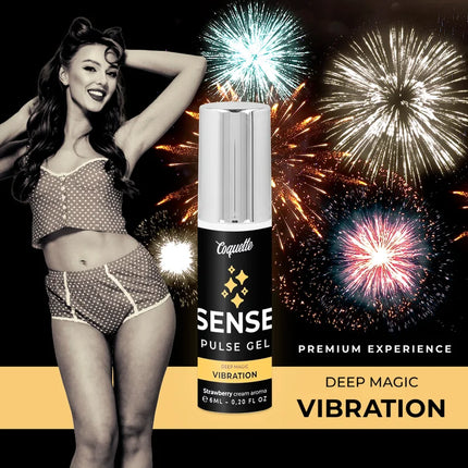 Silberner schwarzer coquette sense pulse gel flakon mit erdbeercreme aroma aus coquette chic desire 6ml