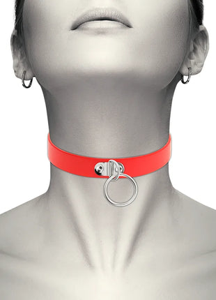 COQUETTE CHIC DESIRE - ROTE HALSKETTE AUS VEGANEM LEDER FETISCH-ACCESSOIRE FÜR FRAUEN - Halskette
