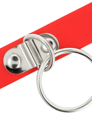 COQUETTE CHIC DESIRE - ROTE HALSKETTE AUS VEGANEM LEDER FETISCH-ACCESSOIRE FÜR FRAUEN - Halskette