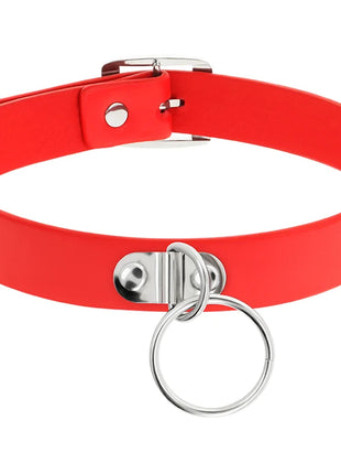 COQUETTE CHIC DESIRE - ROTE HALSKETTE AUS VEGANEM LEDER FETISCH-ACCESSOIRE FÜR FRAUEN - Halskette